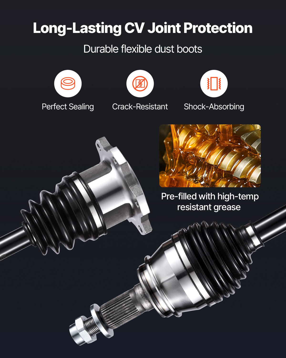 VEVOR CV Axle Shaft Assembly, 2 Pieces Front Left & Right (Driver and Passenger Side), Automotive Replacement CV Axles Pair Compatible with 2007-2020 Cadillac Escalade, Alloy Steel & Carbon Steel - CZZCTZZH2GSMKC41P001V0 - view 5