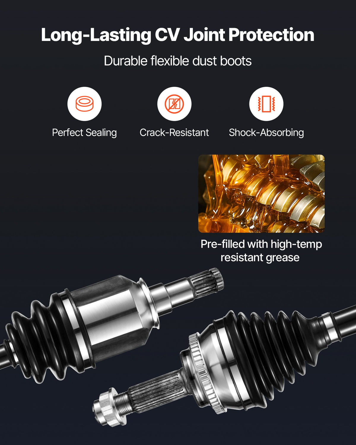 VEVOR CV Axle Shaft Assembly, 2 Pieces Front Left & Right (Driver and Passenger Side), Automotive Replacement CV Joint Axles Pair Compatible with 2009-2018 Toyota Corolla, Alloy Steel & Carbon Steel - CZZCTZZH2GSMME8OK001V0 - view 5