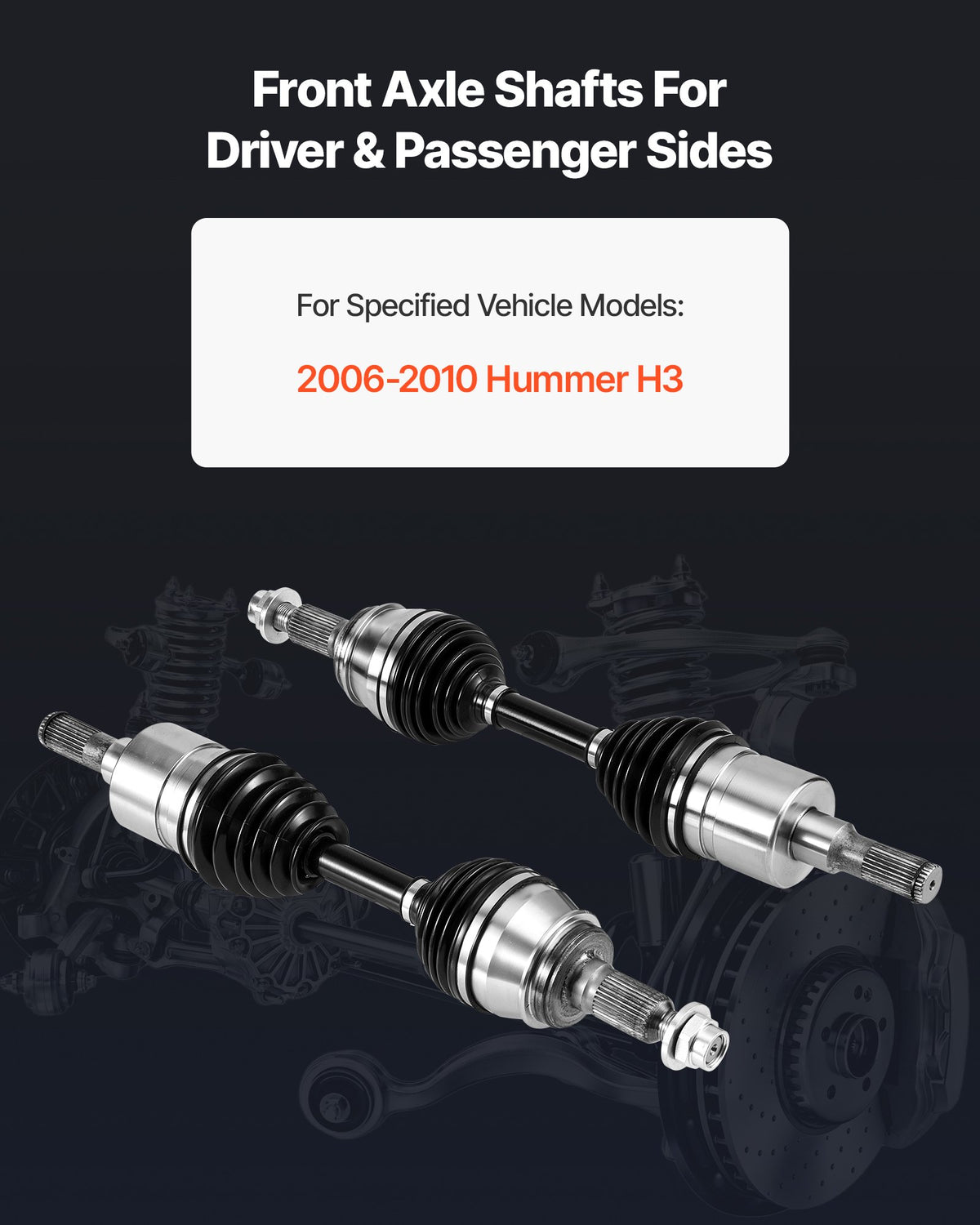 VEVOR CV Axle Shaft Assembly, 2 Pieces Front Left & Right Side (Driver and Passenger Side), Automotive Replacement CV Joint Axles Pair Compatible with 2006-2010 Hummer H3, Alloy Steel & Carbon Steel - CZZCTZZH2GSMSOE4U001V0 - view 3