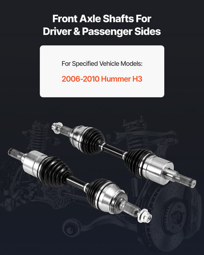 VEVOR CV Axle Shaft Assembly, 2 Pieces Front Left & Right Side (Driver and Passenger Side), Automotive Replacement CV Joint Axles Pair Compatible with 2006-2010 Hummer H3, Alloy Steel & Carbon Steel - CZZCTZZH2GSMSOE4U001V0 - view 3