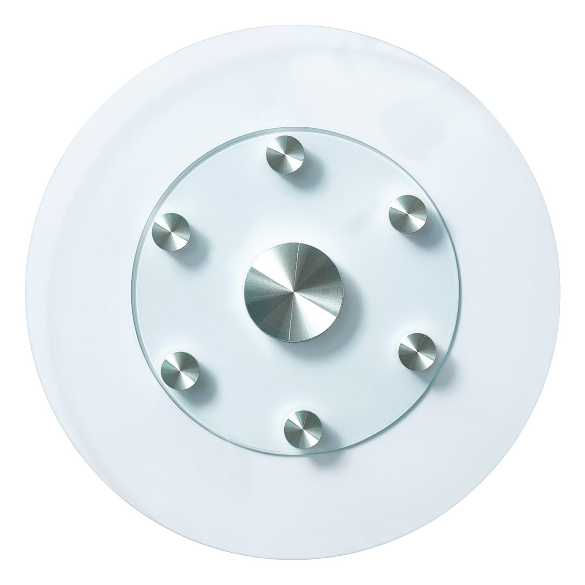 VEVOR 24 in Glass Lazy Susan Turntable, Tempered Glass Dining Table Centerpiece with 6 Rotating Wheels, 360° Smooth and Silent Spin Tabletop Rotating Tray, for Family Gatherings, Banquets & Weddings - CZZP24YCBLTM6C96AV0 - view 10