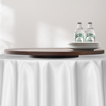 VEVOR 24 in Wood Lazy Susan Turntable, 360° Rotation Round Clear Tabletop Rotating Tray, Acacia Wood Dining Table Centerpiece, Smooth and Silent Spin, for Family Gatherings, Banquets and Weddings - CZZP24YCMZHTGZT37V0 - view 9