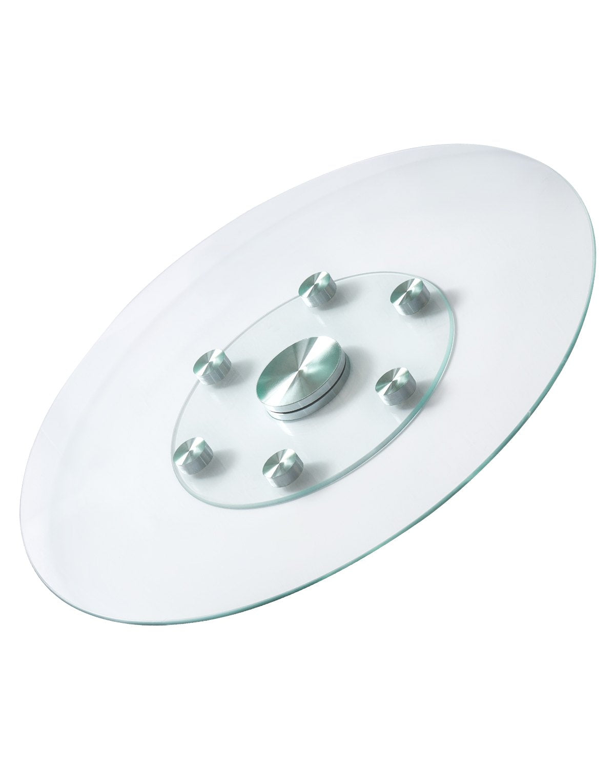VEVOR 30 in Glass Lazy Susan Turntable, Tempered Glass Dining Table Centerpiece with 6 Rotating Wheels, 360° Smooth and Silent Spin Tabletop Rotating Tray, for Family Gatherings, Banquets & Weddings - CZZP30YCBLTMNYA7MV0 - view 1