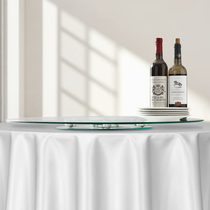 VEVOR 30 in Glass Lazy Susan Turntable, Tempered Glass Dining Table Centerpiece with 6 Rotating Wheels, 360° Smooth and Silent Spin Tabletop Rotating Tray, for Family Gatherings, Banquets & Weddings - CZZP30YCBLTMNYA7MV0 - view 9