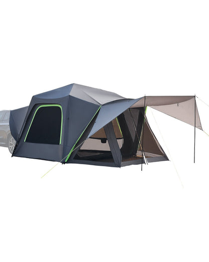 VEVOR SUV Tent for Camping, 10FT L x 10FT W, Waterproof PU2000mm Spacious Double Layer Design for 5-8 Person, SUV Camping Tent with Shade Awning and Mesh Windows, Includes Rainfly and Storage Bag - CZZPCHK1010F0ER65V0 - view 1