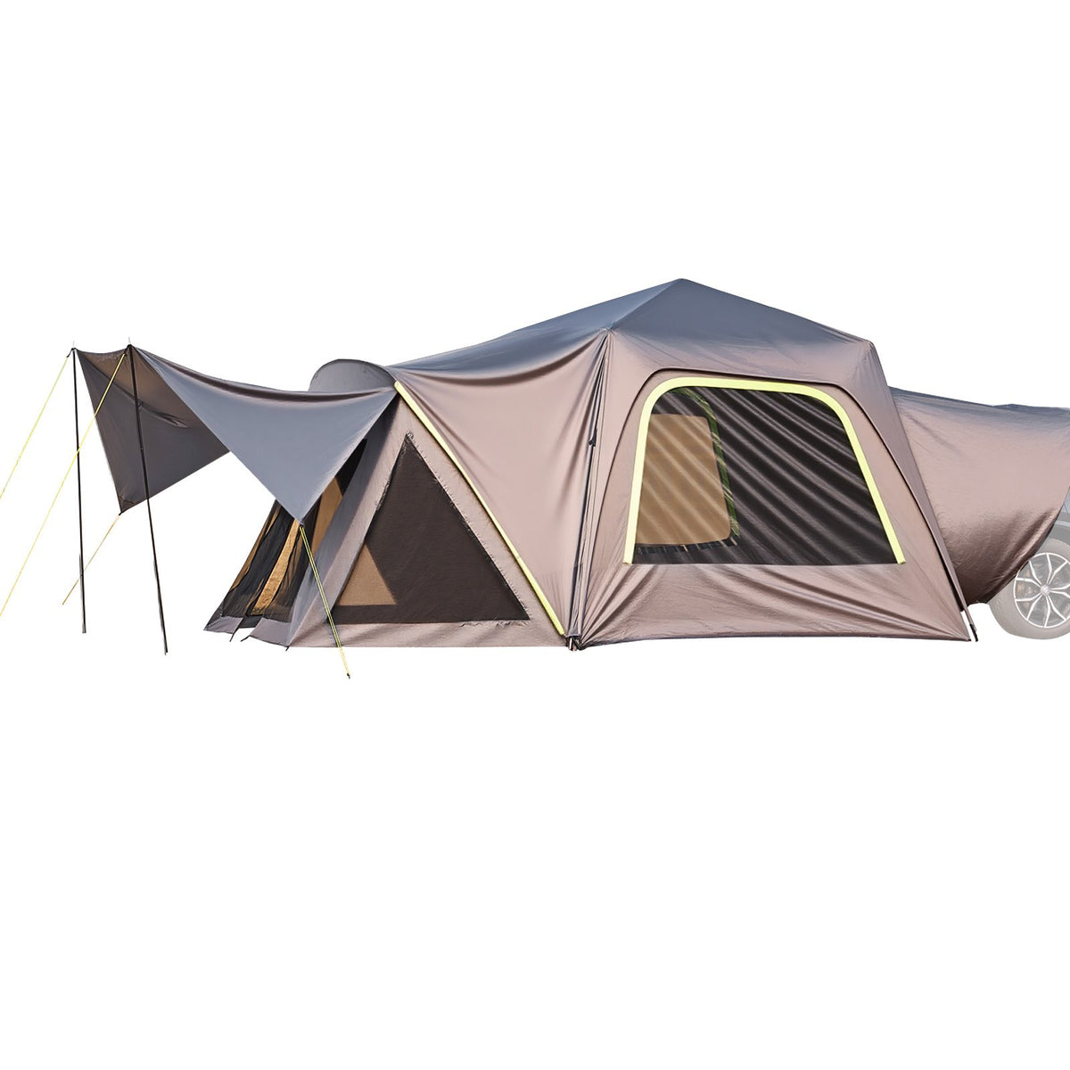 VEVOR SUV Tent for Camping, 10FT L x 10FT W, Waterproof PU2000mm Spacious Double Layer Design for 5-8 Person, SUV Camping Tent with Shade Awning and Mesh Windows, Includes Rainfly and Storage Bag - CZZPCHK1010F0ER65V0 - view 10