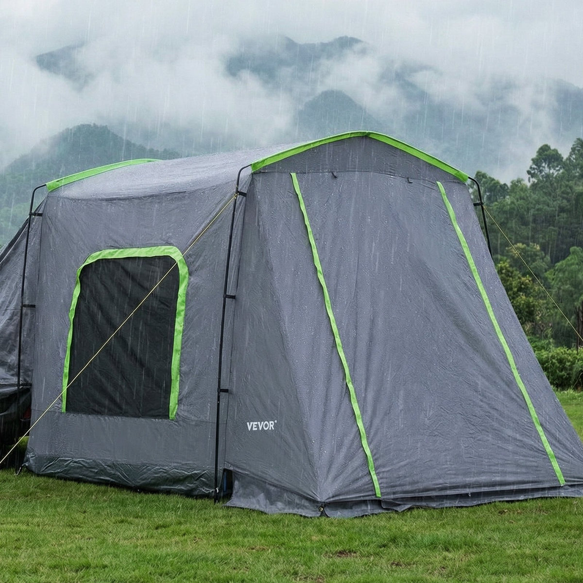 VEVOR Large SUV Tent for 5–9 Person, 10.6 x 8 FT All-Season SUV Tailgate Tent with Ventilated Door & Mesh Windows, PU3000mm Waterproof Dual-Use Car Rear Hatch Tents for Outdoor Camping Hiking - CZZPCHK1068FB74OI001V0 - view 9