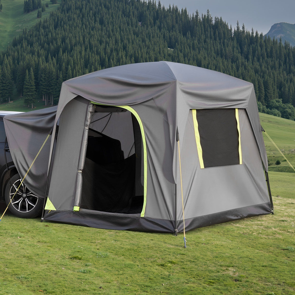 VEVOR SUV Tent for Camping, 10FT L x 8FT W, Waterproof PU2000mm Spacious Double Layer Design for 5-8 Person, SUV Camping Tent with Mesh Windows, Includes Rainfly & Storage Bag, for Outdoor Activities - CZZPCHK108FTS8UF8V0 - view 9
