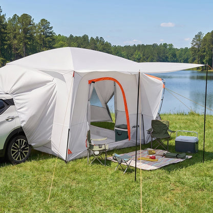 VEVOR SUV Camping Tent for 5-9 Person, 13 x 10 FT 3-Season SUV Tailgate Tent with Ventilated Windows, PU2000mm Waterproof Dual-Use Car Rear Hatch Tents for Outdoor Hiking Travels - CZZPCHK1310F0VE5E001V0 - view 9