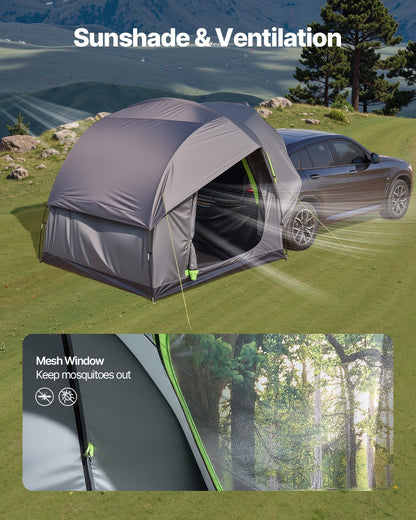 VEVOR SUV Tent for Camping, 8FT L x 8FT W, Waterproof PU2000mm Spacious Double Layer Design for 5-8 Person, SUV Camping Tent with Mesh Windows, Includes Rainfly & Storage Bag, for Outdoor Activities - CZZPCHK88FT03MD8MV0 - view 7