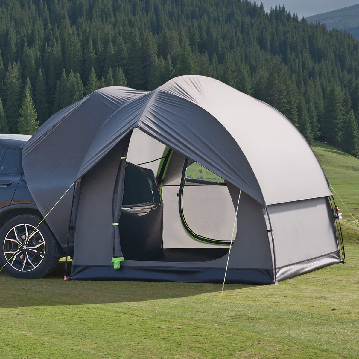 VEVOR SUV Tent for Camping, 8FT L x 8FT W, Waterproof PU2000mm Spacious Double Layer Design for 5-8 Person, SUV Camping Tent with Mesh Windows, Includes Rainfly & Storage Bag, for Outdoor Activities - CZZPCHK88FT03MD8MV0 - view 9