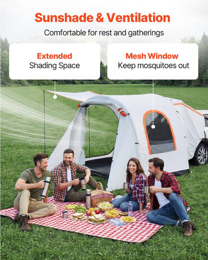 VEVOR Inflatable SUV Tent with Awning, 8 x 6.7 ft 3-Season SUV Tailgate Tent with Ventilated Doors & Mesh Window, PU2000mm Waterproof Car Rear Hatch Tents for Outdoor Camping - Air Pump Included - CZZPCQKCQK869G1GN001V0 - view 5
