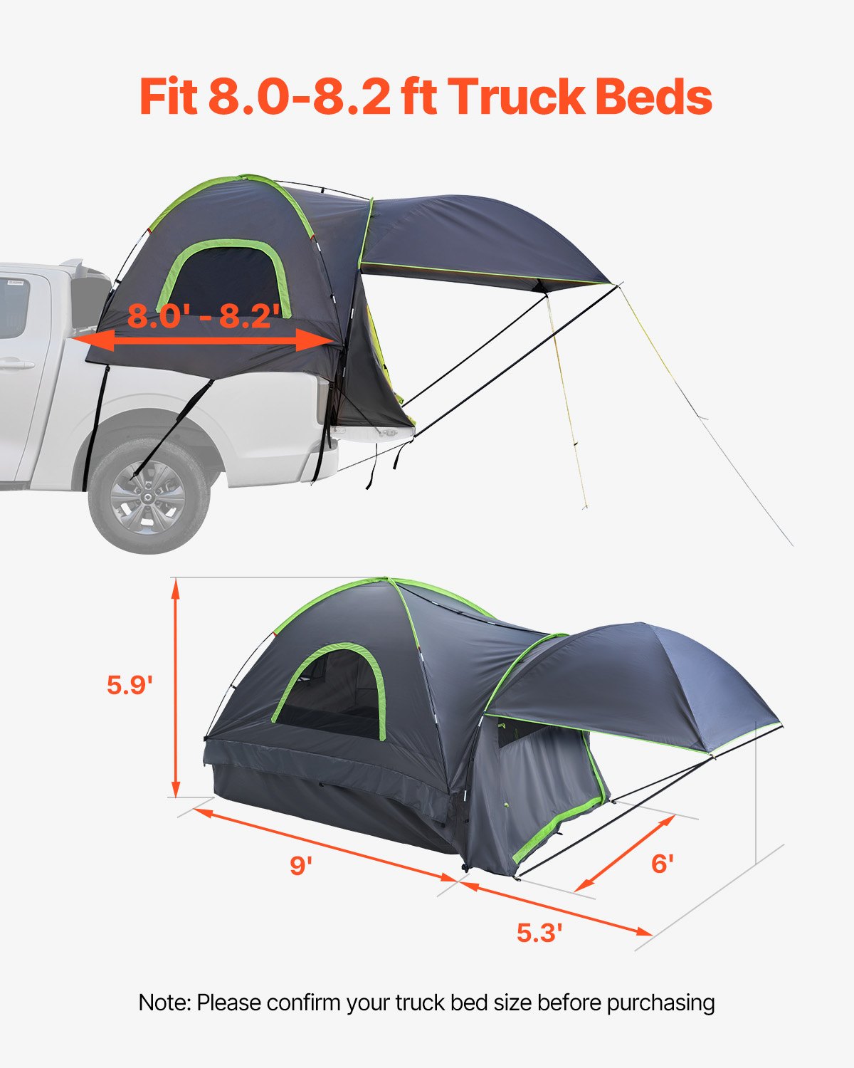 VEVOR Truck Tents - Select Your Configuration - CZZPDZYPK808P1AXAV0 - view 3