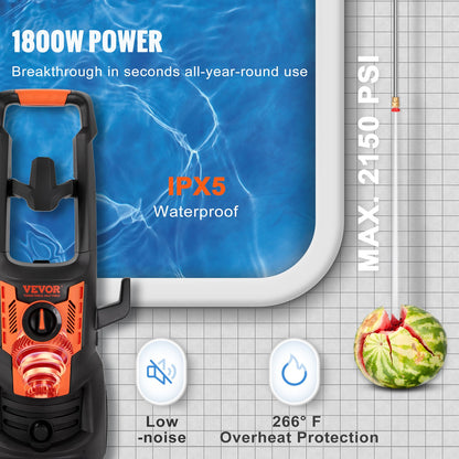 VEVOR Home Mobile Electric Pressure Washer - Select Your Configuration - D2150PSI18GPM1EMNV1 - view 3