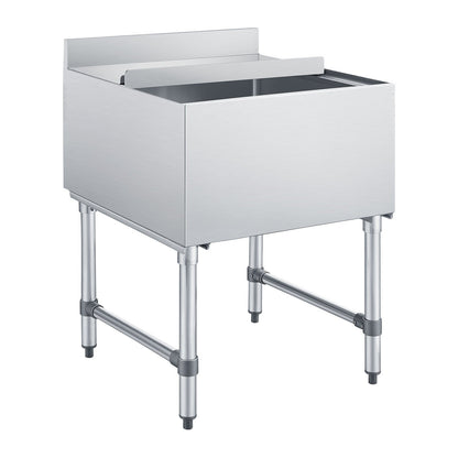 VEVOR Commercial Ice Bin, 79.9 Qt Max Capacity, 24 x 24 x 33 Inch Stainless Steel Ice Chest with Sliding Lid, 24H Long-Lasting Insulation, Cooler Cart Cocktail Unit for Bar Restaurant Pub, NSF - DBCBX33INCH24QC00001V0 - view 10