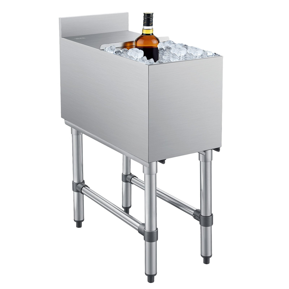 VEVOR Commercial Ice Bin, 39.6 Qt Max Capacity, 12 x 24 x 33 Inch Stainless Steel Ice Chest with Sliding Lid, 24H Long-Lasting Insulation, Cooler Cart Cocktail Unit for Bar Restaurant Pub, NSF - DBCBX33INCH2UQKVX001V0 - view 1