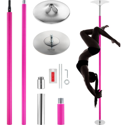 VEVOR Professional Dancing Pole, Spinning Static Dancing Pole Kit, Portable Removable Pole, 40mm Heavy-Duty Stainless Steel Pole, Height Adjustable Fitness Pole, for Exercise Home Club Gym, Pink - DBDJZXFS8810WWLHZV0 - view 1