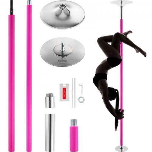 VEVOR Professional Dancing Pole, Spinning Static Dancing Pole Kit, Portable Removable Pole, 40mm Heavy-Duty Stainless Steel Pole, Height Adjustable Fitness Pole, for Exercise Home Club Gym, Pink - DBDJZXFS8810WWLHZV0 - view 2