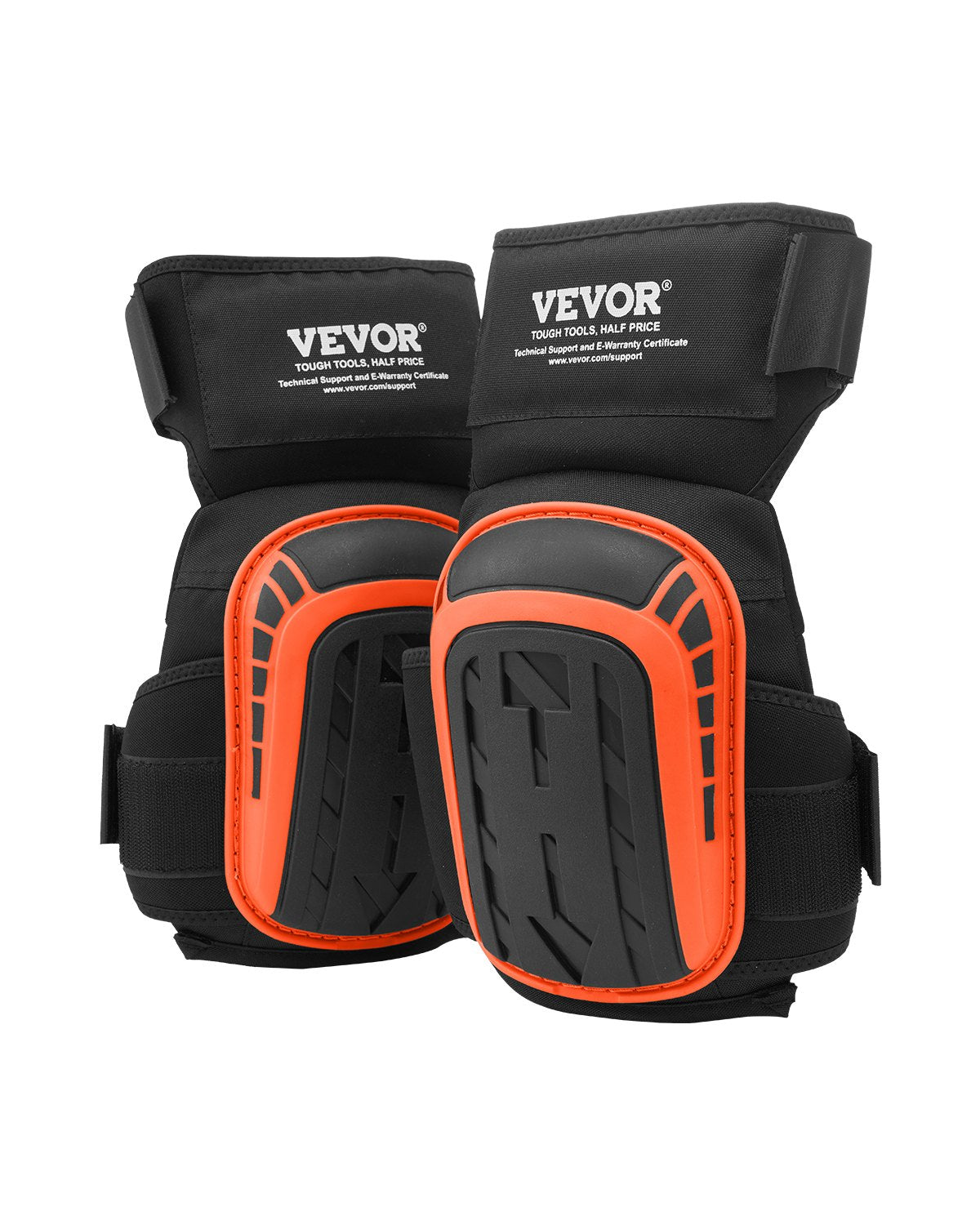 VEVOR Knee Pads for Work, Extended Heavy Duty Construction Knee Pads with 2 Extension Straps, Anti-slip Foam Gel Knee Pads, Men & Women, for Gardening Flooring Roofing and Cleaning, Black and Orange - DBHXHSCSJZKH76BTFV0 - view 1