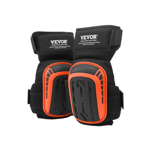 VEVOR Knee Pads for Work, Extended Heavy Duty Construction Knee Pads with 2 Extension Straps, Anti-slip Foam Gel Knee Pads, Men & Women, for Gardening Flooring Roofing and Cleaning, Black and Orange - DBHXHSCSJZKH76BTFV0 - view 2