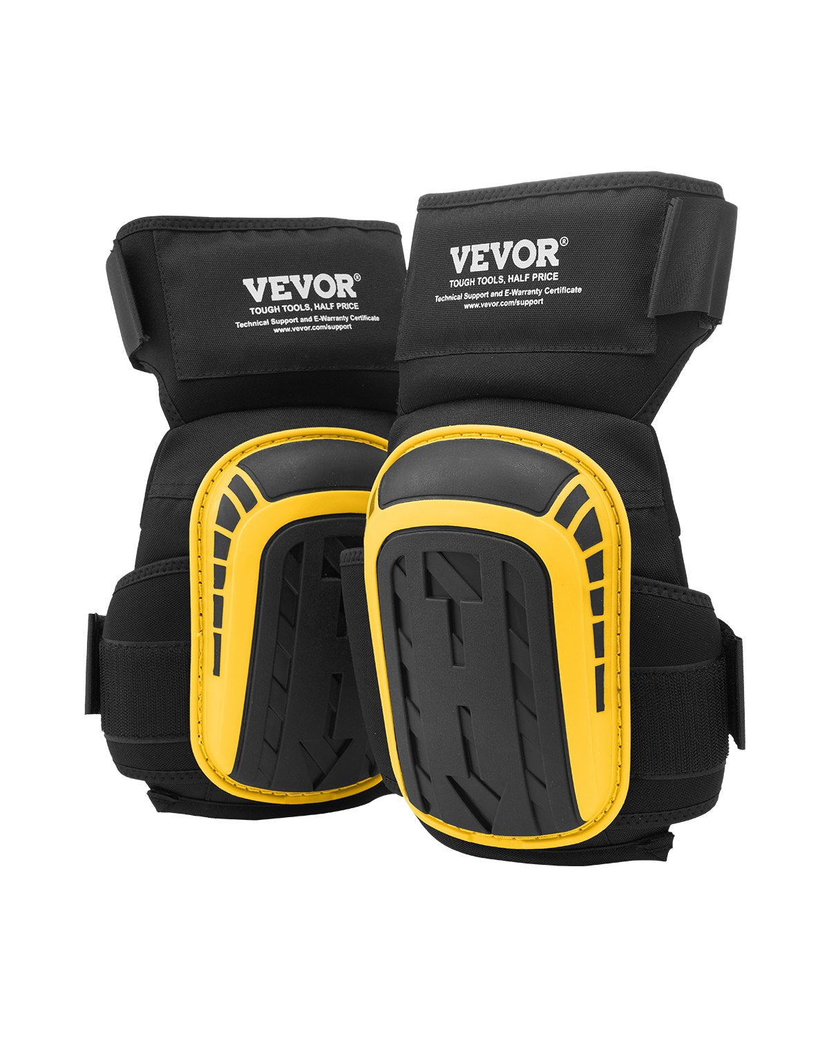 VEVOR Knee Pads for Work, Extended Heavy Duty Construction Knee Pads with 2 Extension Straps, Anti-slip Foam Gel Knee Pads, Men & Women, for Gardening Flooring Roofing and Cleaning, Yellow and Black - DBHXHSHSJZKHK0CFFV0 - view 1