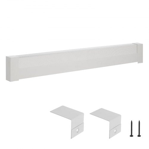 VEVOR Baseboard Heater Covers, Basic Series 5 ft Standard Electric Heating Unit Front Cover for Home Improvement, Heavy-duty Steel, Easy Installation for Bedroom Replacing Old Cover, White - DBJRQGTHJBAS5QVLW001V0 - view 2