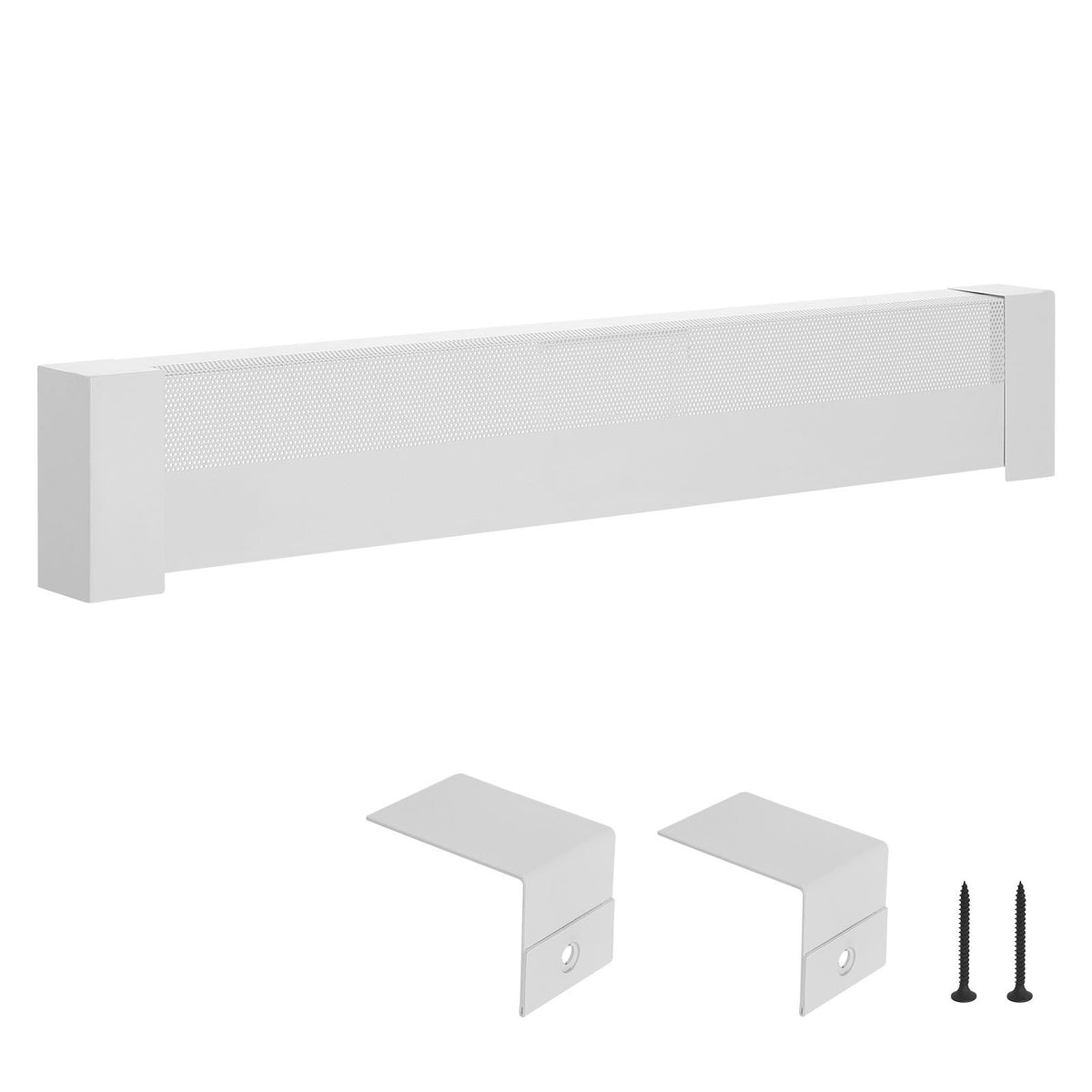 VEVOR Baseboard Heater Covers, Basic Series 4 ft Standard Electric Heating Unit Front Cover for Home Improvement, Heavy-duty Steel, Easy Installation for Bedroom Replacing Old Cover, White - DBJRQGTHJBAS9ZWO4001V0 - view 1