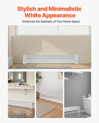 VEVOR Baseboard Heater Covers, Basic Series 4 ft Standard Electric Heating Unit Front Cover for Home Improvement, Heavy-duty Steel, Easy Installation for Bedroom Replacing Old Cover, White - DBJRQGTHJBAS9ZWO4001V0 - view 7