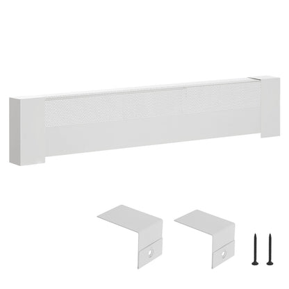 VEVOR Baseboard Heater Covers, Basic Series 3 ft Standard Electric Heating Unit Front Cover for Home Improvement, Heavy-duty Steel, Easy Installation for Bedroom Replacing Old Cover, White - DBJRQGTHJBASCF4NR001V0 - view 1
