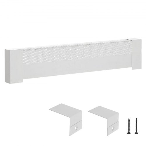 VEVOR Baseboard Heater Covers, Basic Series 3 ft Standard Electric Heating Unit Front Cover for Home Improvement, Heavy-duty Steel, Easy Installation for Bedroom Replacing Old Cover, White - DBJRQGTHJBASCF4NR001V0 - view 2