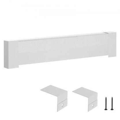 VEVOR Baseboard Heater Covers, Basic Series 3 ft Standard Electric Heating Unit Front Cover for Home Improvement, Heavy-duty Steel, Easy Installation for Bedroom Replacing Old Cover, White - DBJRQGTHJBASCF4NR001V0 - view 2