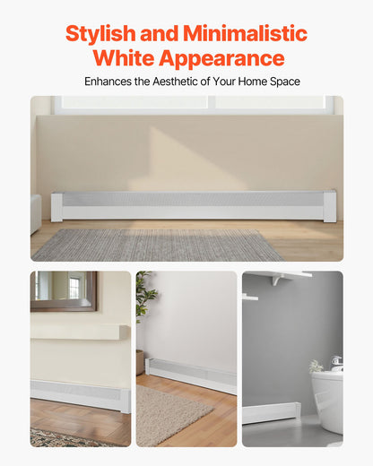 VEVOR Baseboard Heater Covers, Premium Series 4 ft Standard Electric Heating Unit Front Cover for Home Improvement, Heavy-duty Steel, Easy Installation for Bedroom Replacing Old Cover, White - DBJRQGTHJPRE86YO0001V0 - view 7