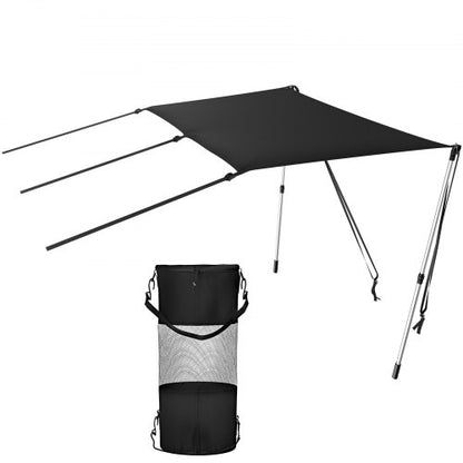 VEVOR T-Top Sun Shade Kit 4\' x 5\', UV-Proof 600D Polyester T-top Extension Kit with Rustproof Steel Telescopic Poles, Waterproof T-Top Shade Kit, Easy to Assemble for T-Tops ＆ - DBKZZYTJYCB457H64V0 - view 1