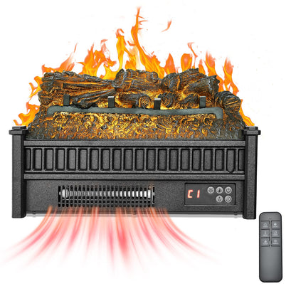 VEVOR Electric Fireplace Log, 20 inch Fireplace Insert Log Heater, with Remote Controller, 5 Adjustable Flame Brightness, 24H Timer, Overheat Protection, Thermostat, for Home and Office Decor Black - DBLYM20YC150OBWQK001V1 - view 1