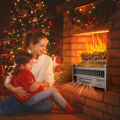 VEVOR Electric Fireplace Log, 20 inch Fireplace Insert Log Heater, with Remote Controller, 5 Adjustable Flame Brightness, 24H Timer, Overheat Protection, Thermostat, for Home and Office Decor Black - DBLYM20YC150OBWQK001V1 - view 9