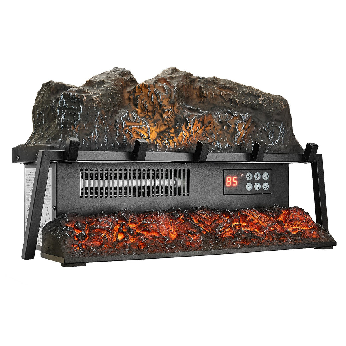 VEVOR Electric Fireplace Log, 23 inch Fireplace Insert Log Heater, with Crackling Sound,Remote Controller, 5 Adjustable Flame Brightness, Timer, Overheat Protection, Thermostat, for Home Decor Black - DBLYM23YC1506KI24001V1 - view 10