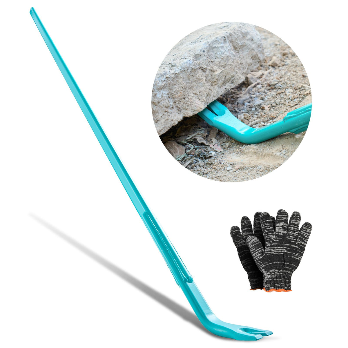 VEVOR Prylever Bar, 2000 lbs Weight Capacity, 52.5 Inch Heavy Duty Carbon Steel Handle Pry Lever Bar, 56 Inch Long Crowbar for Concrete, Demolition, Crowbaring, Ideal for Construction & Industrial Use - DBQGWCC56INCC9KHQ001V0 - view 1
