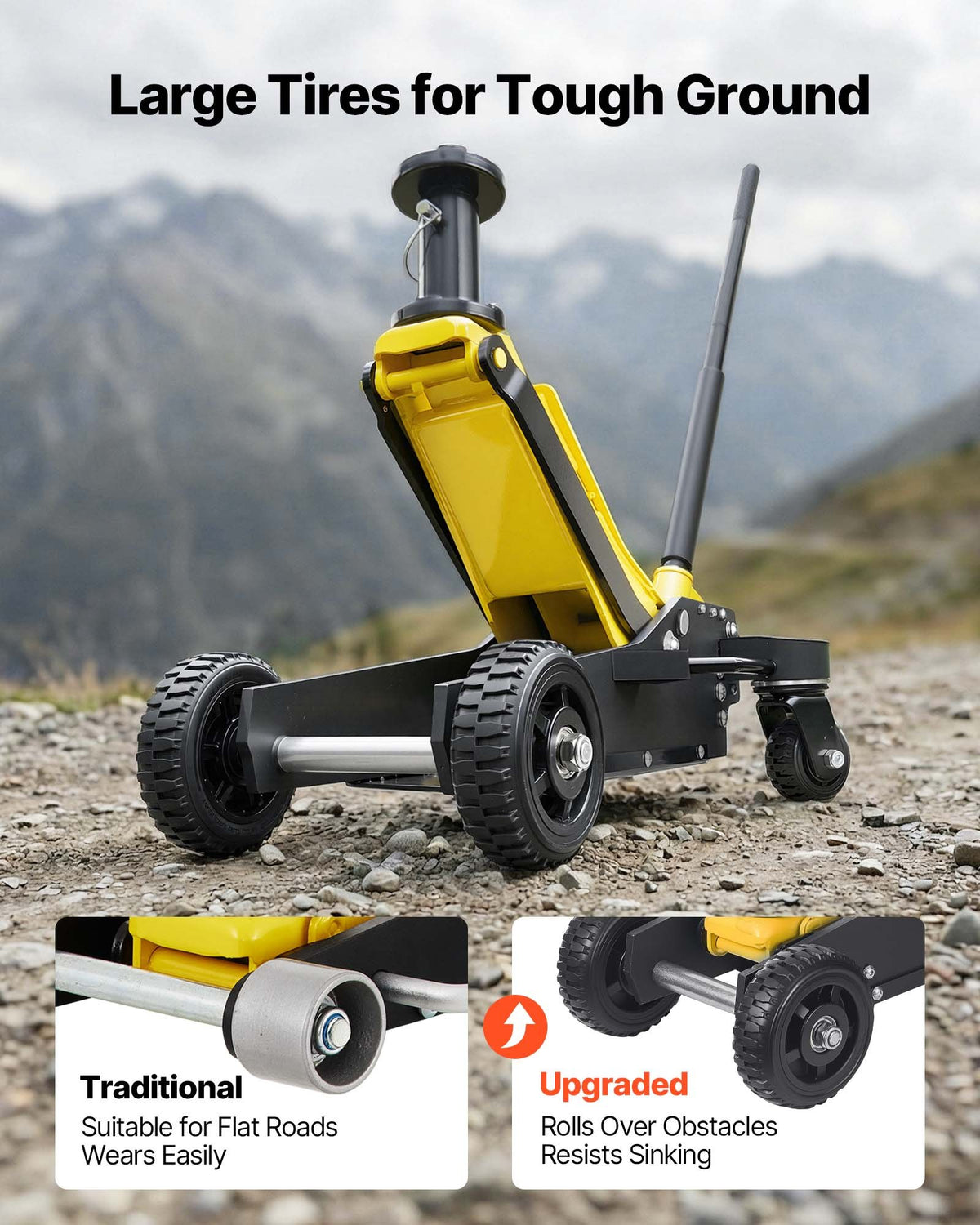 VEVOR Floor Jack, 3 Ton (6614 lbs) Capacity, Aluminum & Steel Racing Floor Jack with Dual Pistons Quick Lift Pump & Extension Post, Hydraulic Trolley Car Lift for SUV Pickup, Lifting Range 5.9"-29.3" - DBQJDLT3TSGBVH6KL001V0 - view 5