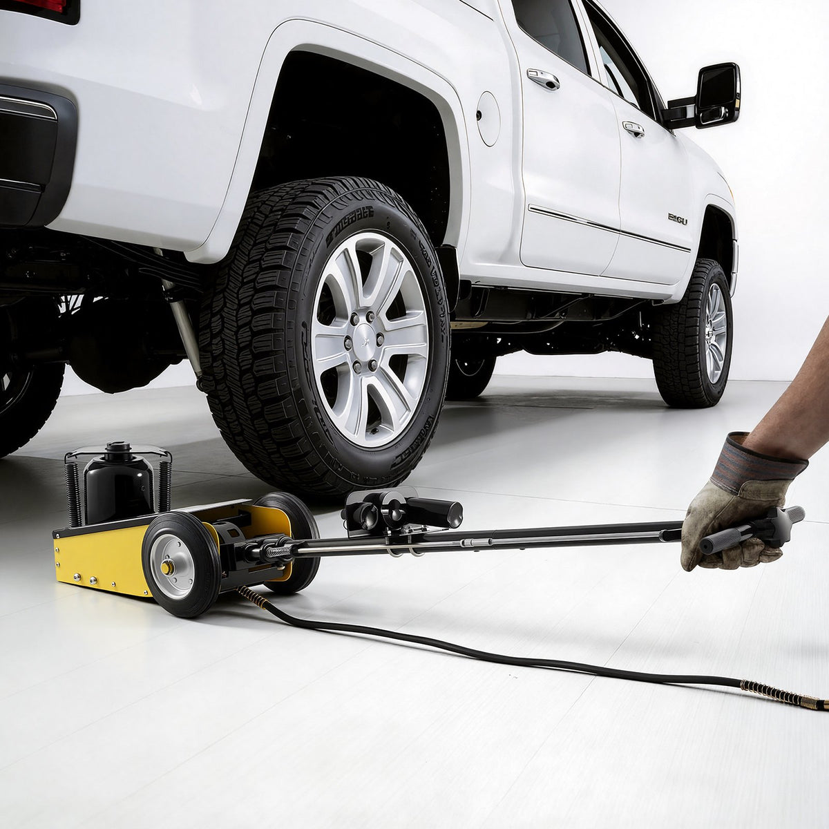 VEVOR Floor Jack, 22 Ton (48501 lbs) Capacity, Steel Racing Floor Jack with Single Piston Quick Lift Pump & Extension Posts, Air Hydraulic Trolley Car Lift for SUVs, Pickups, Lifting Range 10.4"-21.3" - DBQJDTZ22TDGEHCG6001V0 - view 9