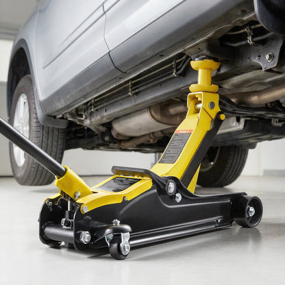 VEVOR Low Profile Floor Jack, 2.5 Ton (5512 lbs) Capacity, Steel Racing Floor Jack with Single Piston Quick Lift Pump & SUV Adapters, Hydraulic Trolley Car Lift for Sedans, Lifting Range 3.3"-13.8" - DBQJDTZ25TDGUXBVX001V0 - view 9