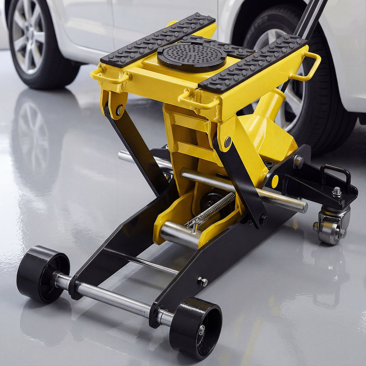 VEVOR Low Profile Floor Jack, 2 Ton (4409 lbs) Capacity, Steel Racing Floor Jack with Single Piston Quick Lift Pump, Hydraulic Trolley Car Lift for Cars, Motorcycles, ATVs, Lifting Range 5.7"-17" - DBQJDTZ2TDGBU9ZCE001V0 - view 1