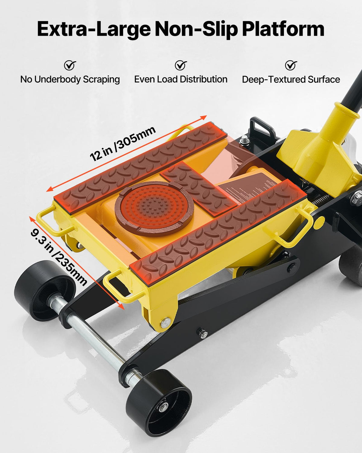 VEVOR Low Profile Floor Jack, 2 Ton (4409 lbs) Capacity, Steel Racing Floor Jack with Single Piston Quick Lift Pump, Hydraulic Trolley Car Lift for Cars, Motorcycles, ATVs, Lifting Range 5.7"-17" - DBQJDTZ2TDGBU9ZCE001V0 - view 4
