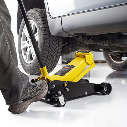 VEVOR Low Profile Floor Jack, 3 Ton (6614 lbs) Capacity, Steel Racing Floor Jack with Single Piston Quick Lift Pump & Foot Pedal, Hydraulic Trolley Car Lift for SUVs, Pickups, Lifting Range 5.1"-19.7" - DBQJDTZ3TDGBURLE2001V0 - view 9