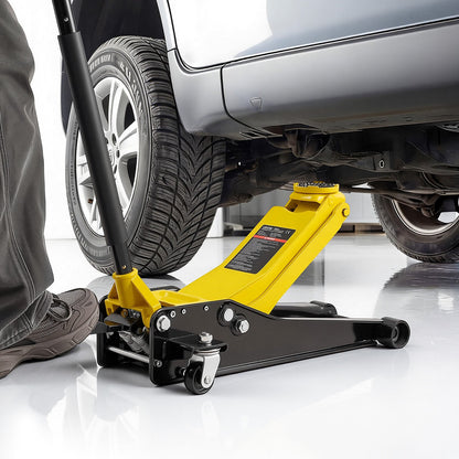 VEVOR Low Profile Floor Jack, 3 Ton (6614 lbs) Capacity, Steel Racing Floor Jack with Dual Pistons Quick Lift Pump & SUV Adapter, Hydraulic Trolley Car Lift for Sports Cars, Lifting Range 2.95"-19.7" - DBQJDTZ3TSGBPV5QX001V0 - view 9