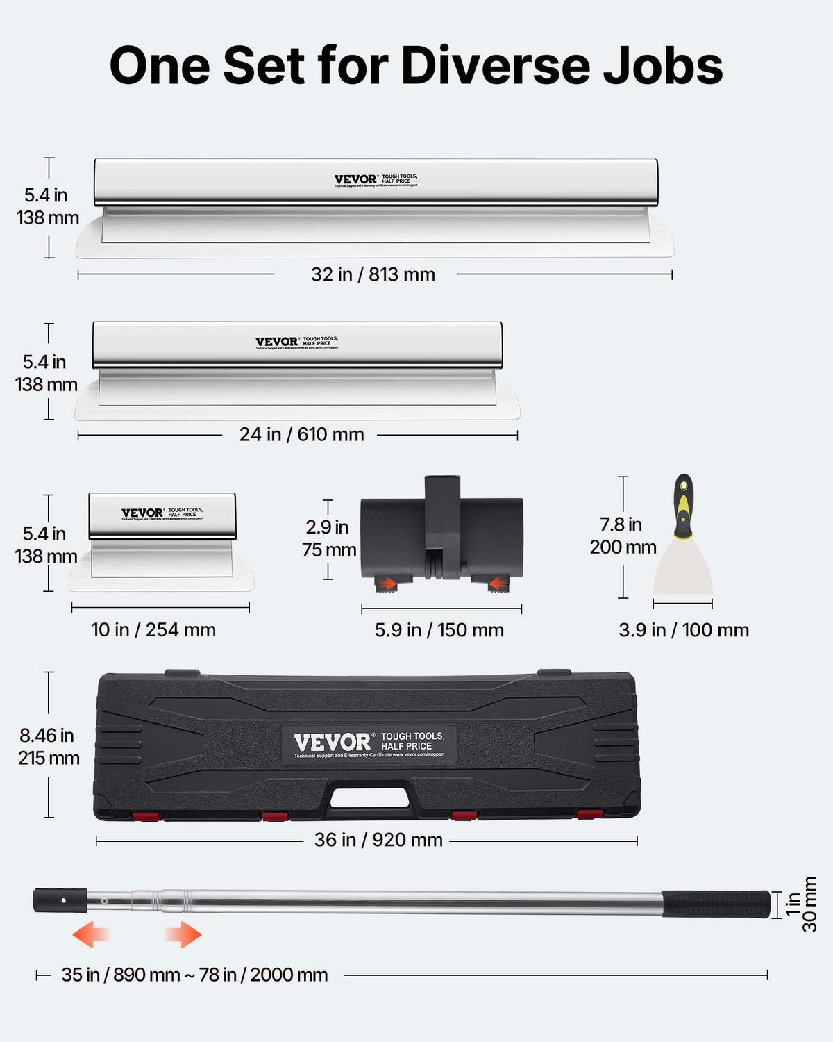 VEVOR Drywall Knives - Select Your Configuration - DBSNZGD102432BCAHV0 - view 2