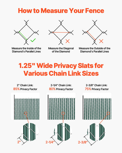 VEVOR Bottom Locking Privacy Slats, Single-Wall Vertical Bottom-Locking Slats for Chain-Link Fence, High-Density HDPE Chain Link Slats Ideally Fit 5' High Fence for Garden, Farm, Sports Field(Green) - DBYSBTDBPE5FG3HV0V0 - view 5