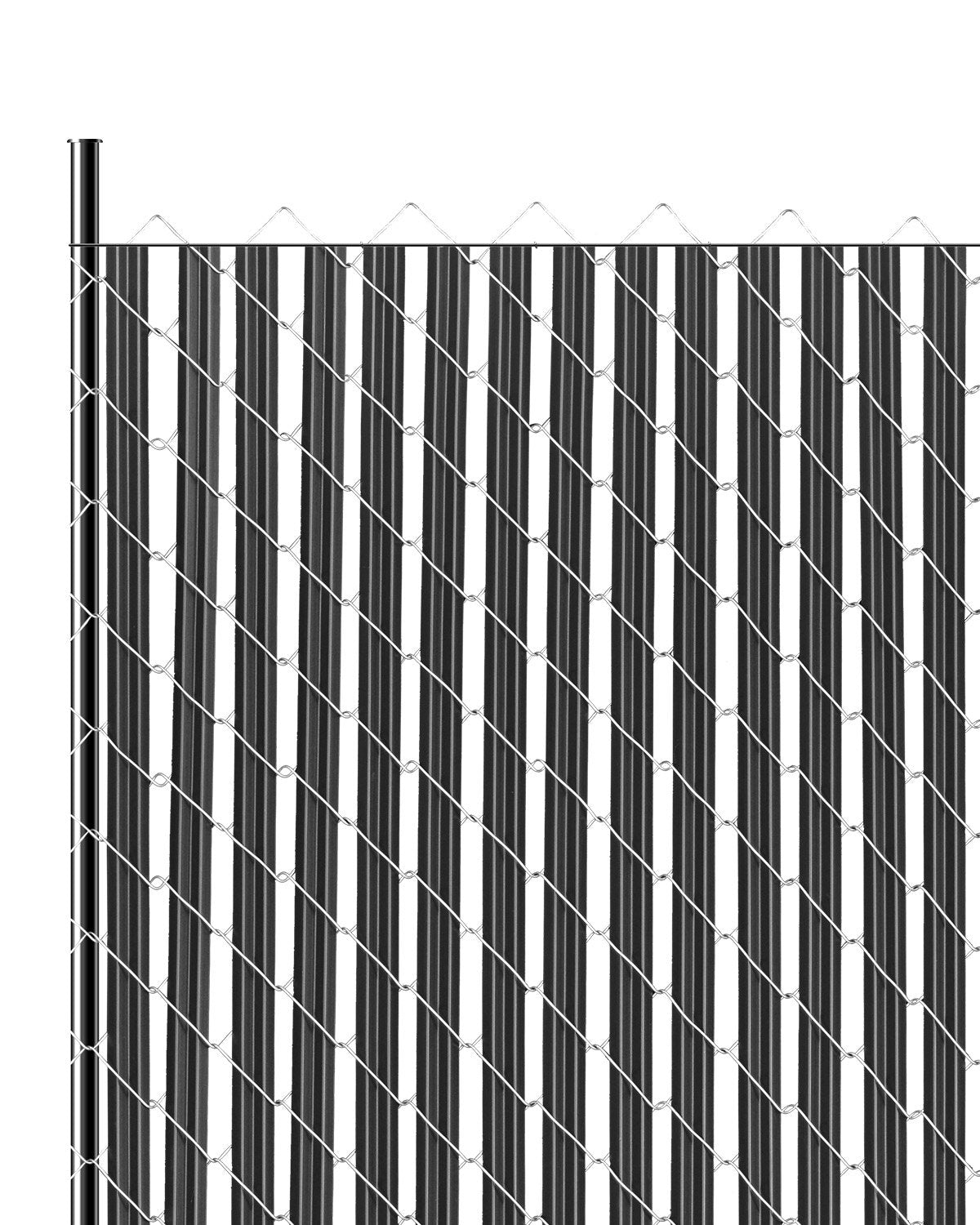VEVOR Bottom Locking Privacy Slats, Single-Wall Vertical Bottom-Locking Slats for Chain-Link Fence, High-Density HDPE Chain Link Slats Ideally Fit 6' High Fence for Garden, Farm, Sports Field(Black) - DBYSBTDBPE6FQ52L1V0 - view 1