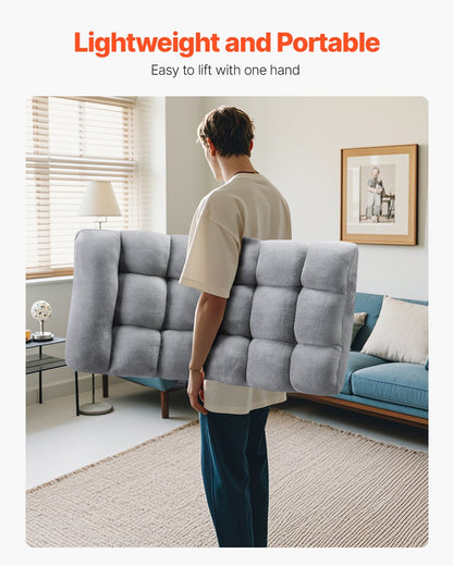 VEVOR Floor Chair, Recycled Foam Folding Sofa Chair with 14 Adjustable Positions, Multifunctional Floor Chair with Back Support Ideal for Sleeping Reading, Floor Gaming Chair for Living Room, Gray - DBYWFSCGK000ORDFAV0 - view 6