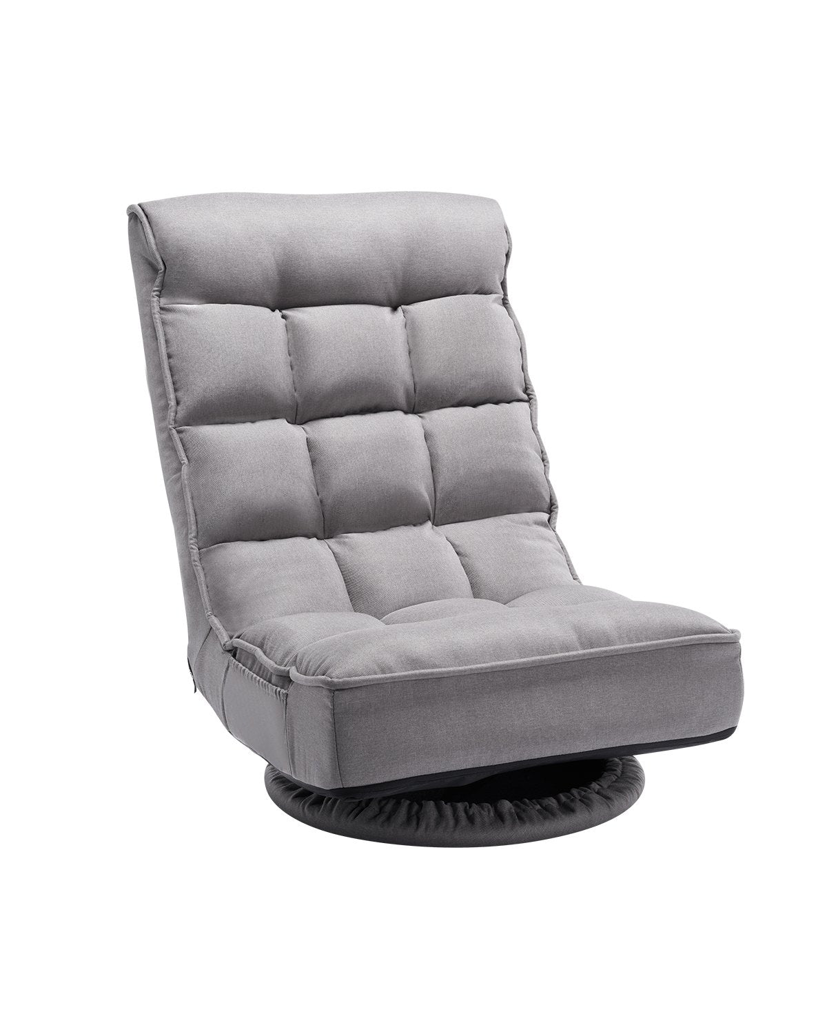 VEVOR Swivel Floor Gaming Chair, 360-Degree Rotating Floor Chair with 4 Adjustable Position Folding Backrest and Lumbar Support, Folding Video Reclining Sofa for Watching TV Reading Playing Game, Gray - DBYXZKWFS000O4SU9V0 - view 1