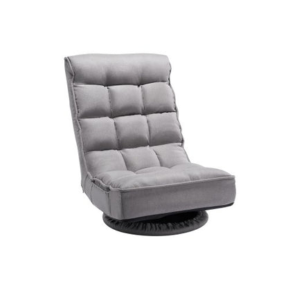 VEVOR Swivel Floor Gaming Chair, 360-Degree Rotating Floor Chair with 4 Adjustable Position Folding Backrest and Lumbar Support, Folding Video Reclining Sofa for Watching TV Reading Playing Game, Gray - DBYXZKWFS000O4SU9V0 - view 2